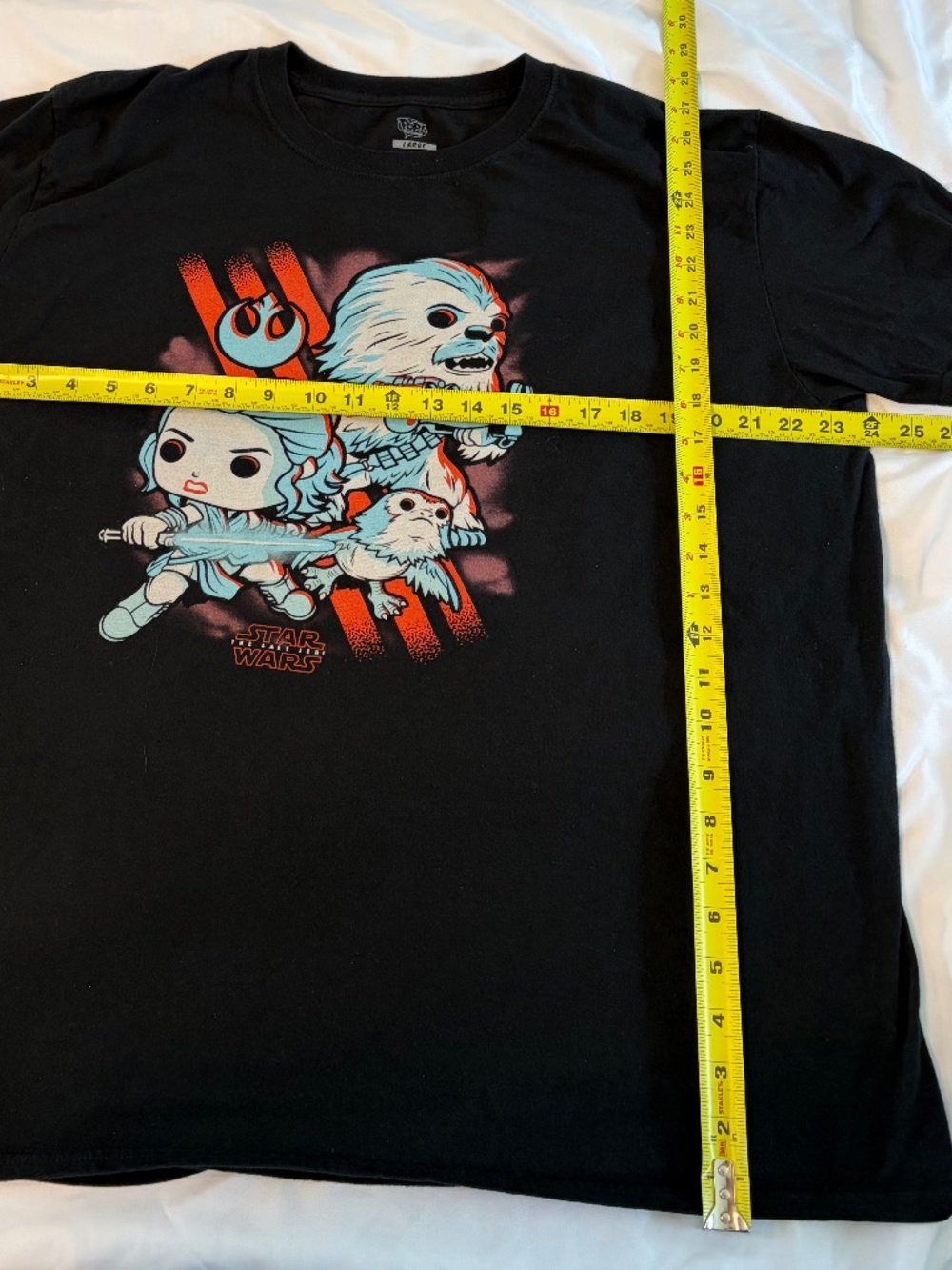 Funko Pop Tees Star Wars The Last Jedi Shirt Mens Large Black Rey Chewie Porg